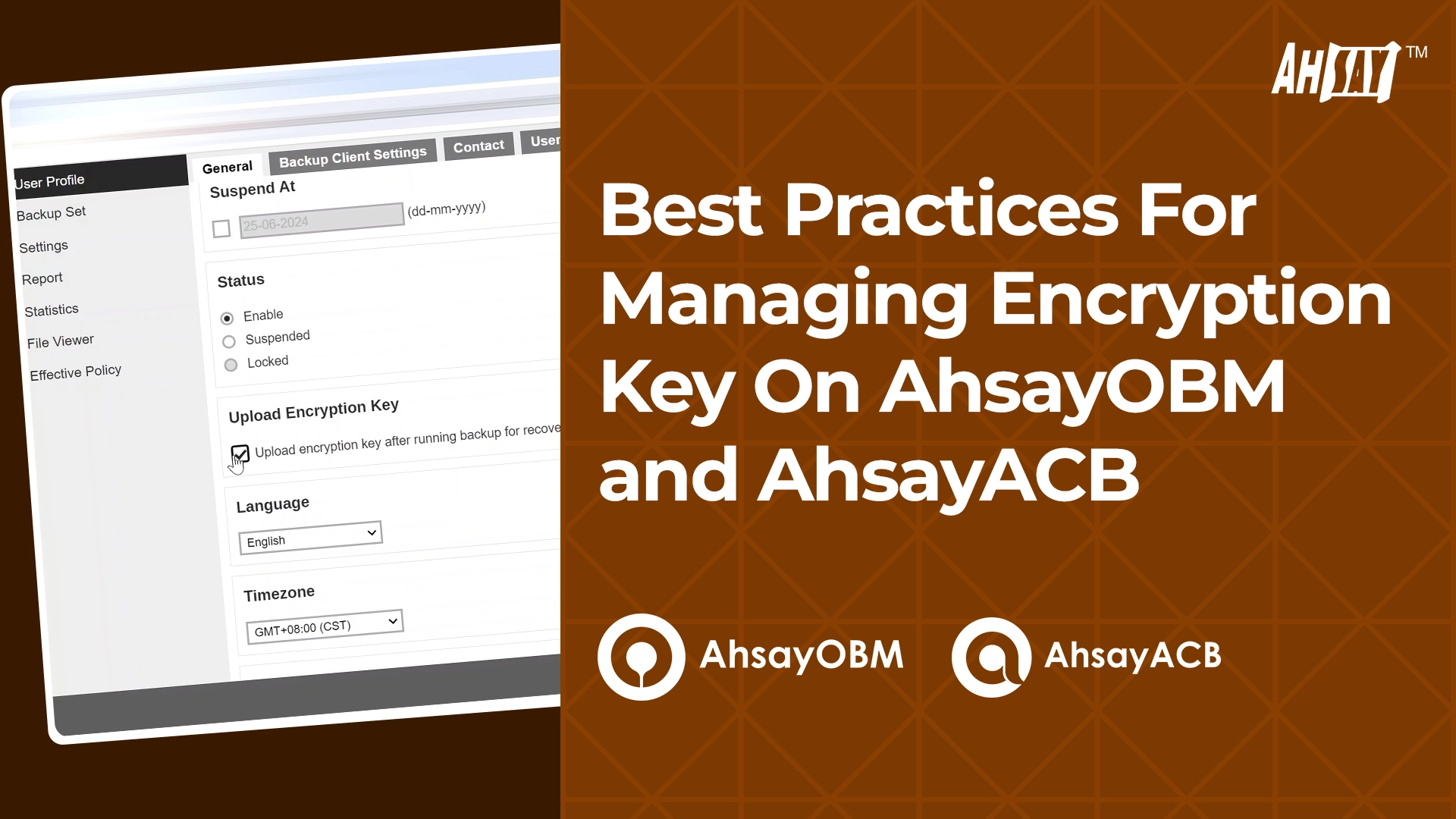 Best practices for managing your encryption key on AhsayOBM or AhsayACB