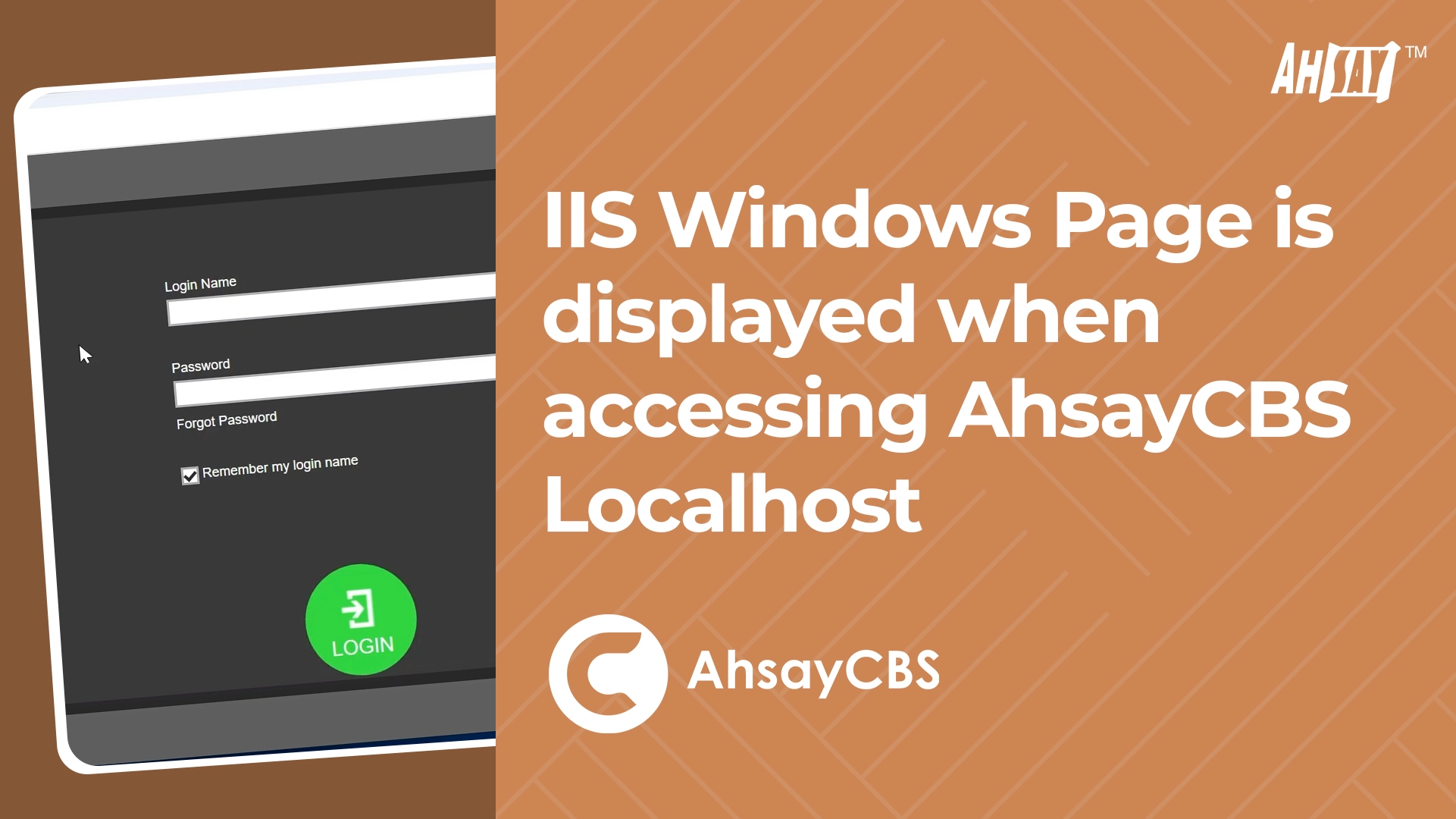  IIS Windows page is displayed when accessing AhsayCBS localhost 