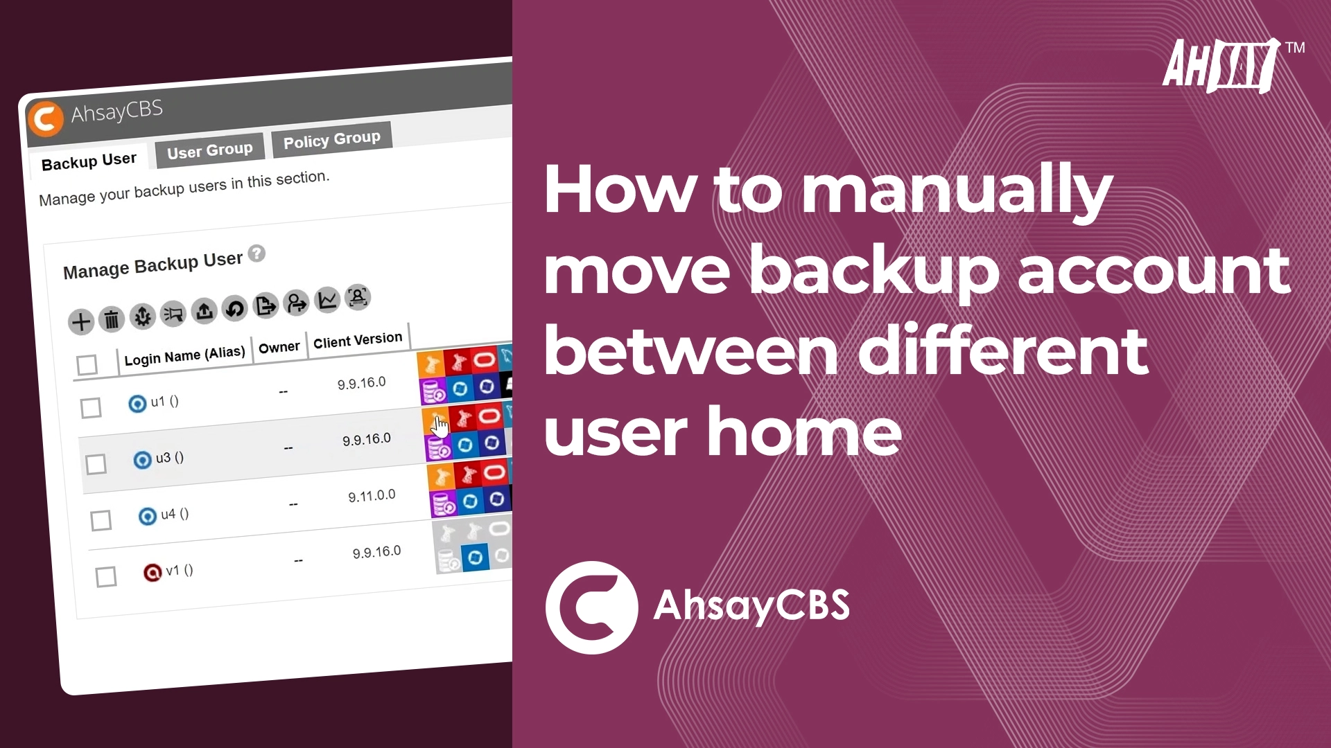 How to manually move a backup account between different user homes on your AhsayCBS backup server?