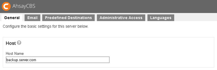 Ahsay CBS Hostname