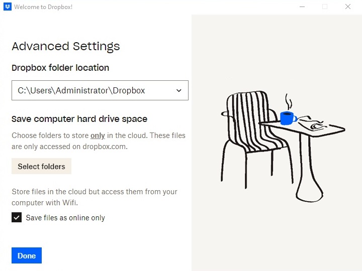 Dropbox Advanced Settings