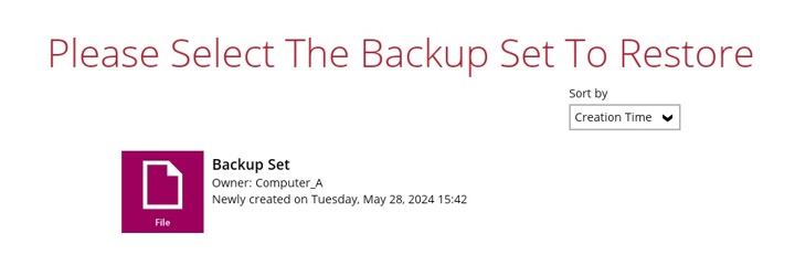 Restore Backup Set