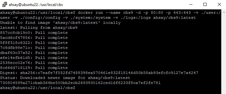 Create AhsayCBS docker