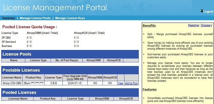 License Management Portal