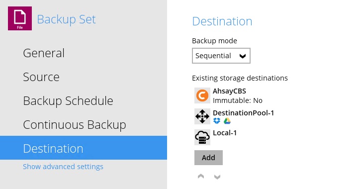 Sequential Backup