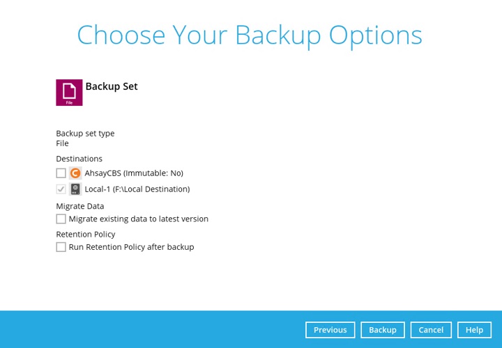 Backup Options