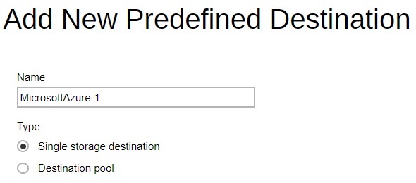 Predefined Destination