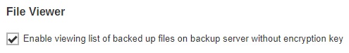 Enable viewing list of backup files