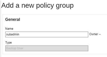 Add New Policy Group