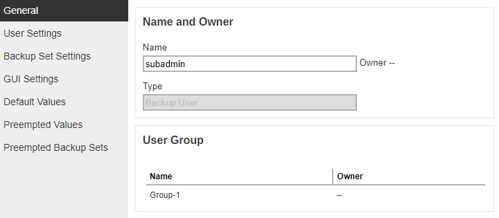 Policy Group General Settings