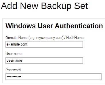 Preempted Backup Set Windows User Authentication