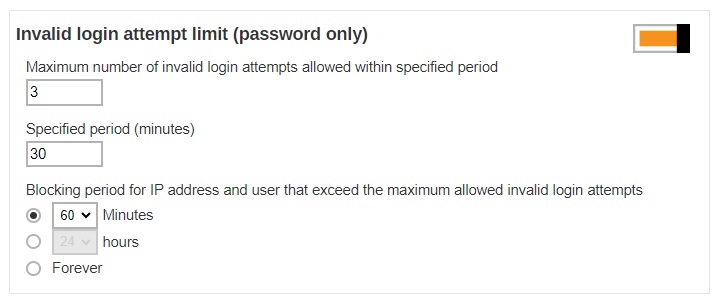 Invalid Login Attempt Limit