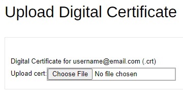 Upload Digital Certificate