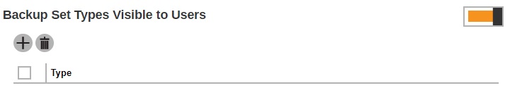 Backup Set Types Visible to Users
