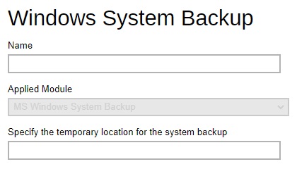 Windows System Backup/Windows System State Backup