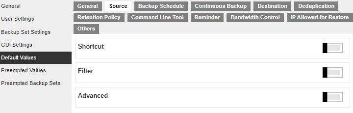 Source Default Value