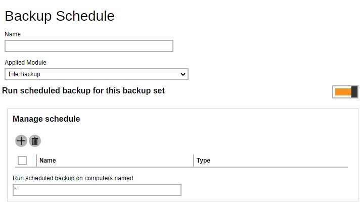 Backup Schedule Default Value