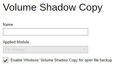 Volume Shadow Copy Default Values