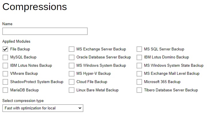 Compressions Default Values