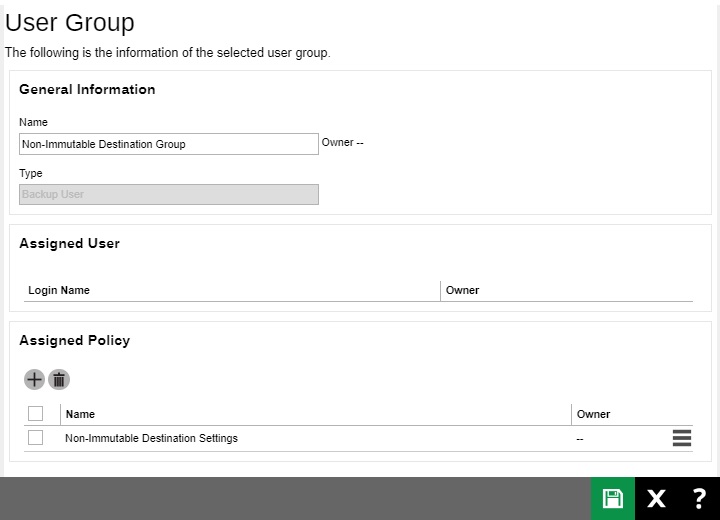 Non-Immutable Destination User Group