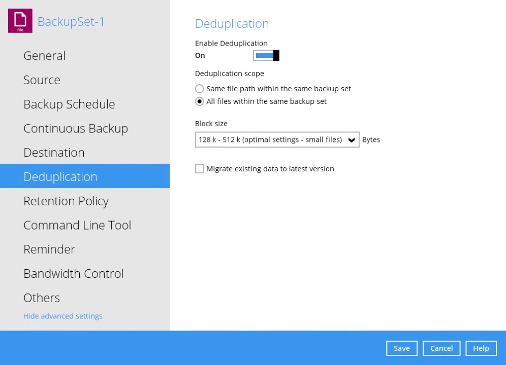 deduplication