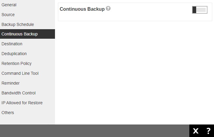 Continuous Backup