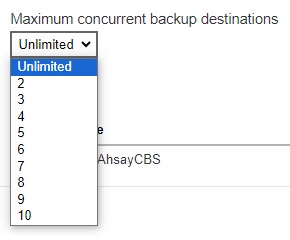 Maximum concurrent backup destination