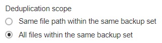 Deduplication scope