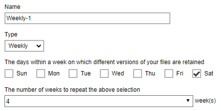 Weekly Advanced Retention Policy