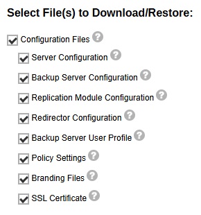 Select Items to Restore Checking