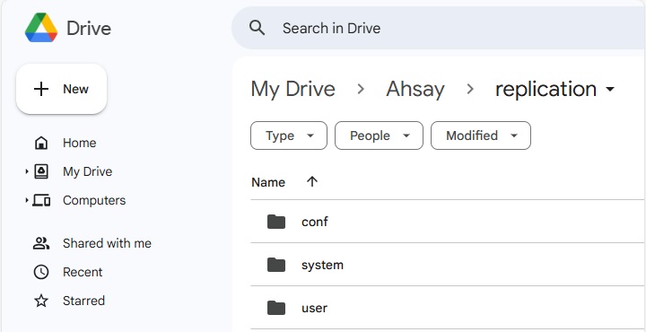 Google Drive Web Interface