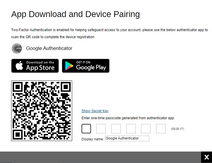 Google Authenticator Device Pairing