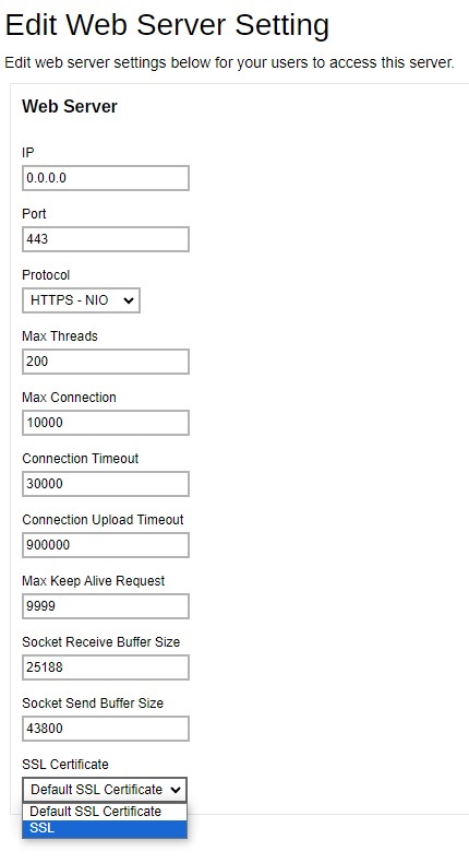 Web Server Setting