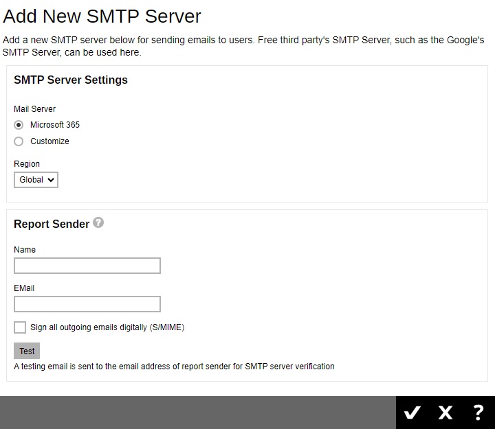 Add New SMTP Server