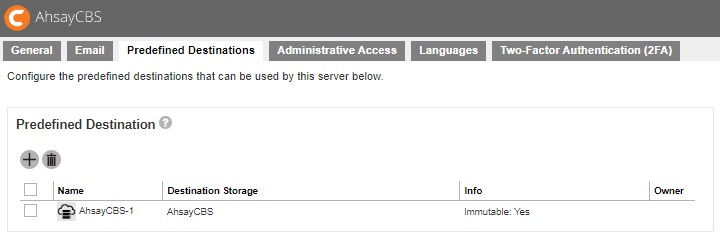 Immutable Predefined Destination