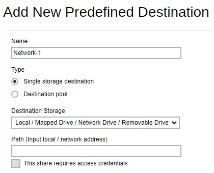 Add Predefined Destination