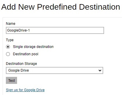 Add New Predefined Destination