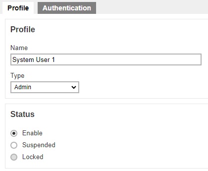 System User Profile Page