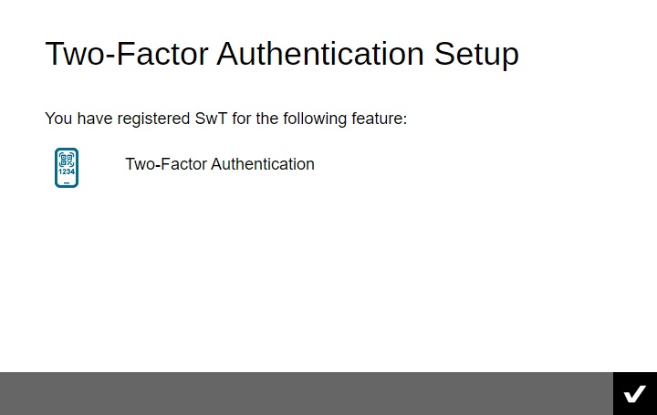 2FA Set Up Finished