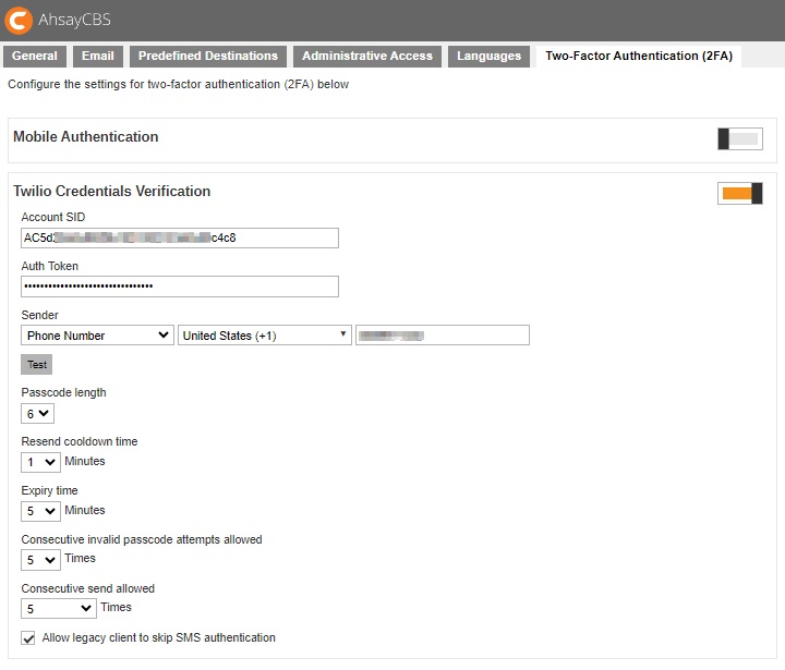 Twilio Credentials Verification