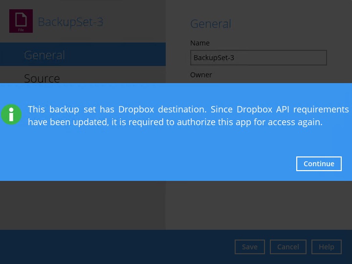 Re-authorize Dropbox