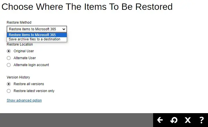 Restore Methods for Microsoft 365