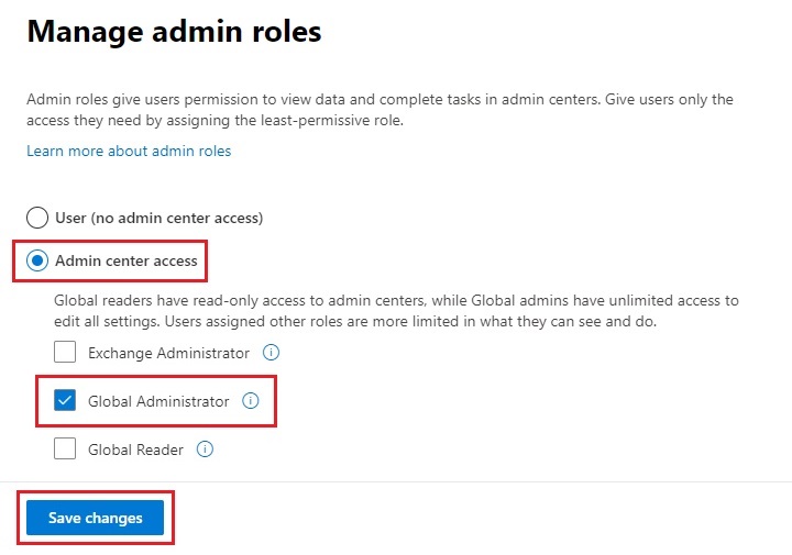 Manage Admin Roles