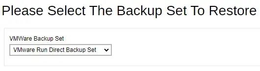 Select Backup Set