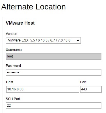 VMware Host Credentials