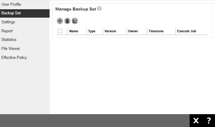 Manage Backup Set