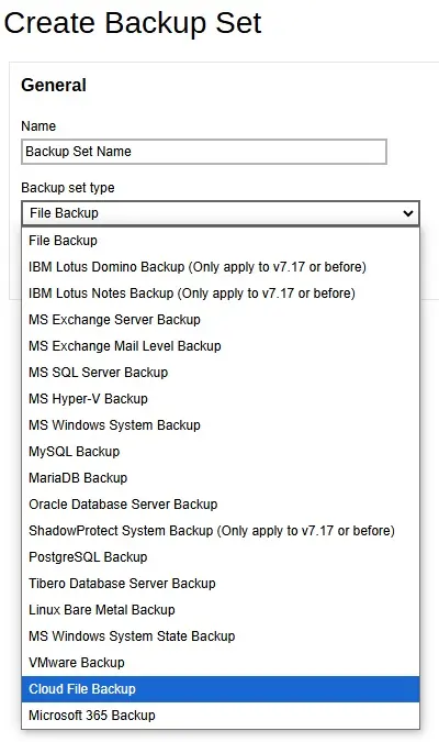 Backup Set for AhsayOBM