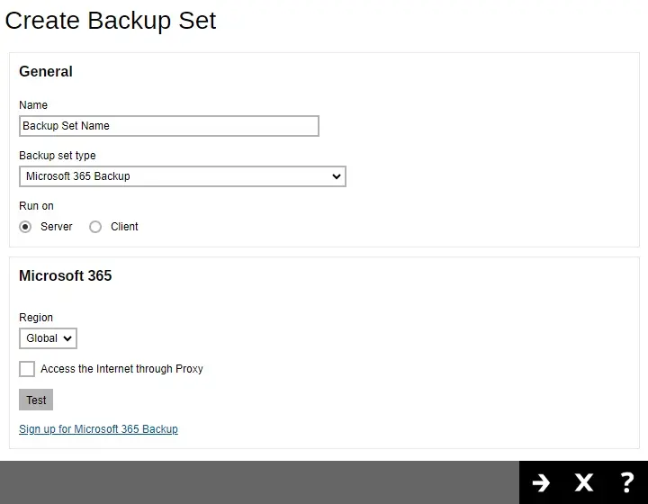 Create Backup Set for AhsayACB