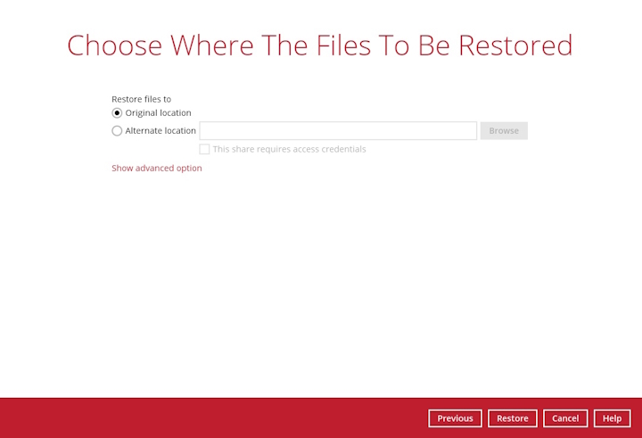 Restore Location