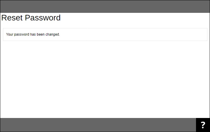 Reset Password Confirmation